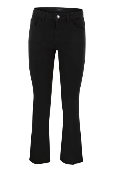 Fay 5-pocket Trousers In Stretch Cotton. In Black