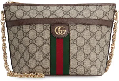 Gucci Ophidia Mini Fabric Shoulder Bag In Beige