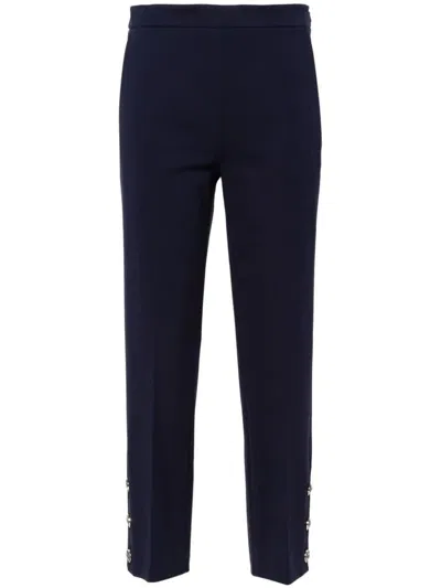 Twinset Cropped Pants With Buttons Clothing In Blue