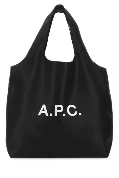 Apc Black Synthetic Leather Shopping Bag In Lzz