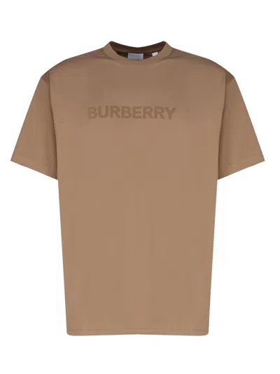 Burberry T-shirt With Logo In Camel