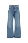 Agolde Womens Libertine Baggy Wide-leg Organic Cotton-blend Denim Jeans In Blue