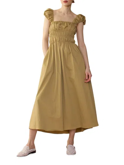 Cynthia Rowley Midi Length Cotton Dress In Camel
