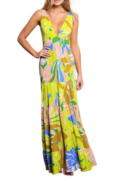 Maaji Selvatik Marea Knit Cover-up Maxi Dress In Pink Multicolor