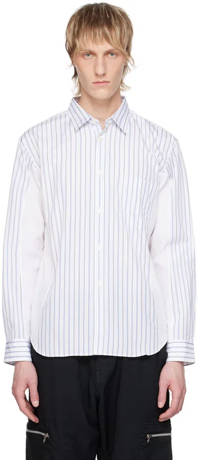 Comme Des Garçons Homme Deux Striped Cotton Shirt In White