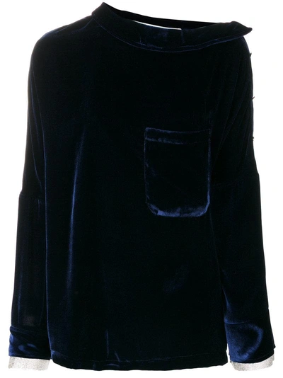 Aviu Velvet Blouse In Blu