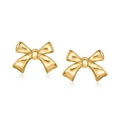 Rs Pure By Ross-simons 14kt Yellow Gold Bow Earrings
