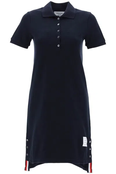 Thom Browne Rwb Striped Polo Dress With Band In Blue