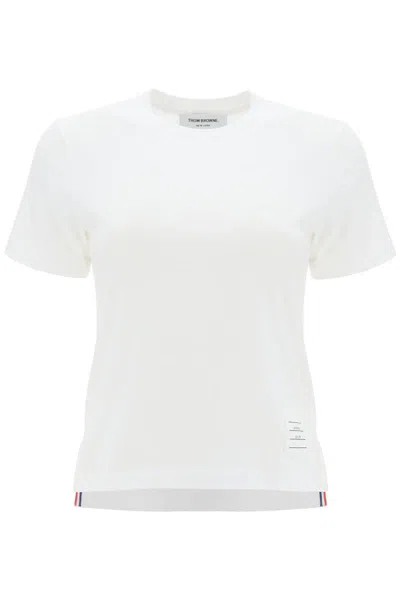 Thom Browne Lightweight T-shirt With Sl In Bianco