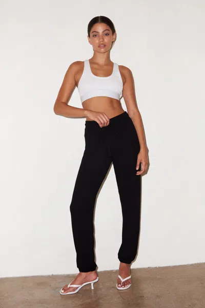 Lna Clothing Core Ribbed Jogger In Black