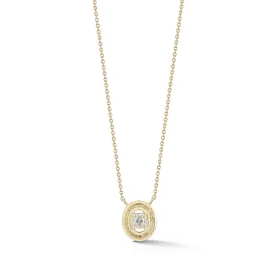 Dana Rebecca Designs Nana Bernice Mini Oval Groove Necklace In Yellow Gold