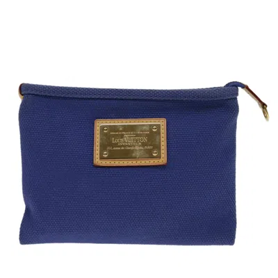 Pre-owned Louis Vuitton Pochette Blue Canvas Clutch Bag ()