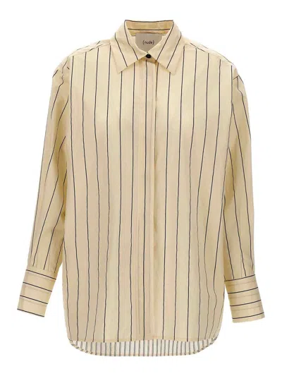 Nude Striped Shirt In White