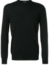 Zanone Blue Crewneck Sweater In Black