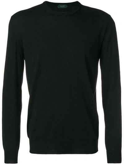 Zanone Ribbed-knit Wool Sweater In Blue