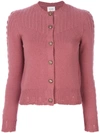 BARRIE BARRIE TWISTED TALES CASHMERE ROUND NECK CARDIGAN - PINK,W17C7327912275831