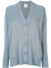BARRIE BARRIE TWISTED TALES CASHMERE V-NECK CARDIGAN - BLUE,W17C7328012275575