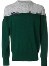 SACAI cable knit panel sweater,1701421M12253160