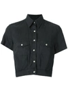 À LA GARÇONNE À LA GARÇONNE CROPPED SHIRT - BLACK,117030312127282