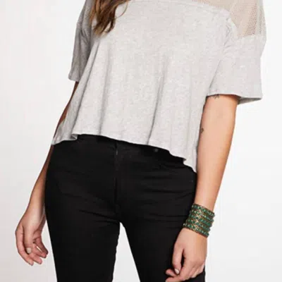 Chaser S/s Gauzy Cotton Mesh Boxy Tee In Heather Grey