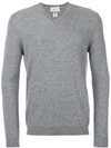 Pringle Of Scotland V-neck Merino Wool Jumper In Grey