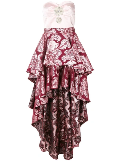 Christian Pellizzari Frill-layered Asymmetric Dress In Pink