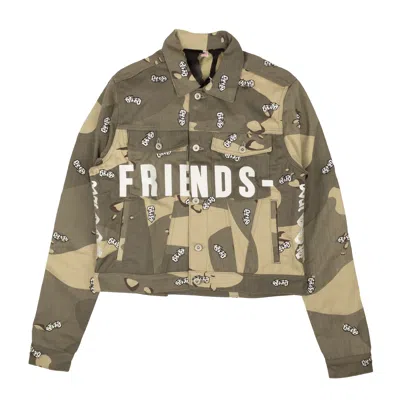 Vlone Friends Denim Jacket - Desert Camo In Green