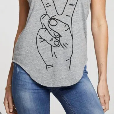 Chaser Triblend Muscle Tank Peace And Love In Grey