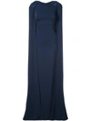 MARCHESA NOTTE embellished cape-effect gown,N13G032512323931