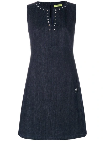 Versace Jeans Studded Collar Dress - Blue