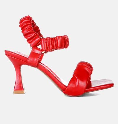 London Rag Serling Croc Spool Heel Sandals In Red