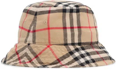 Burberry Cotton Bucket Hat In Beige