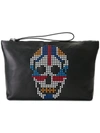 ALEXANDER MCQUEEN ALEXANDER MCQUEEN STUDDED SKULL CLUTCH - BLACK,453691CVFCN11855091