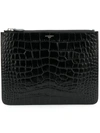 GIVENCHY GIVENCHY CROCODILE EMBOSSED POUCH - BLACK,BK0607239612148381