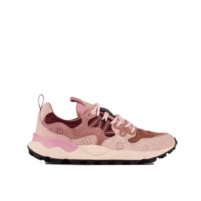 Flower Mountain Yamano 3 Sneakers In Suede And Nylon Powder And Leather In Pink