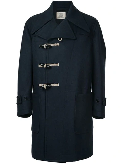 Kent & Curwen Slim-fit Duffle Coat In Blue