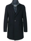 Herno Durable Long Sleeve Coat With Notched Lapels In Blue