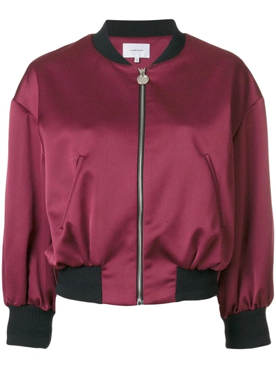 Carven Cropped Bomber Jacket In Pink