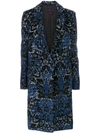 FEMME BY MICHELE ROSSI FEMME BY MICHELE ROSSI EMBROIDERED SINGLE BREASTED COAT - BLUE,GD225A99212332425