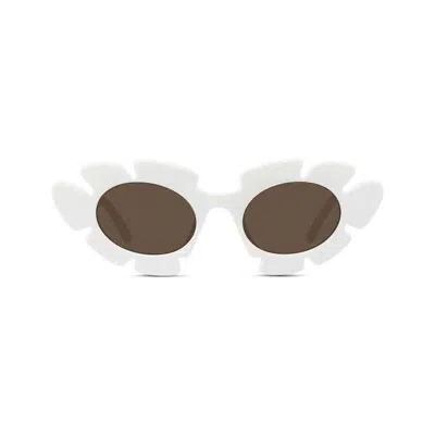 Loewe Sunglasses In Bianco/marrone