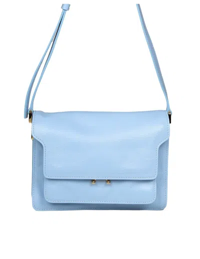 Marni Shoulder Bag In Tumbled Leather In Blue