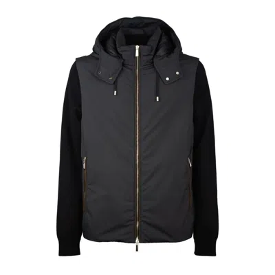 Moorer Bomber Jacket With Detachable Sleeves Midnight Blue