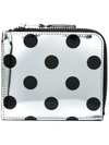 Comme Des Garçons Polka-dot Metallic Leather Wallet In Metallic