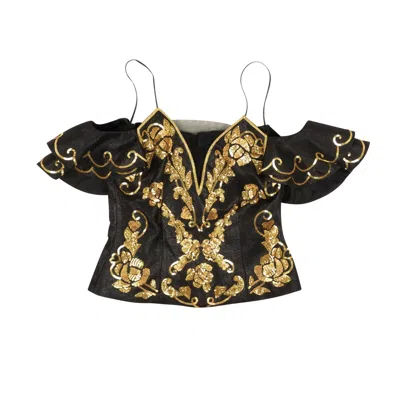 Moschino Couture Nwt  Black Sequin Embroidered Top