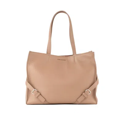 Orciani Le Sac Sense Shopper In Antique Pink Leather In Brown