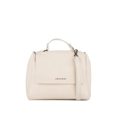 Orciani Sveva Soft Small Leather Shoulder Bag With Shoulder Strap White