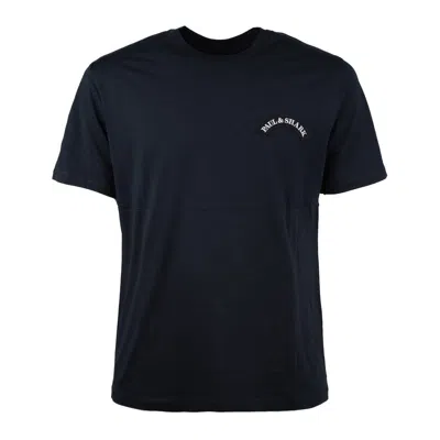 Paul & Shark T-shirt In Cotton With Shark Logo On The Back In Blue