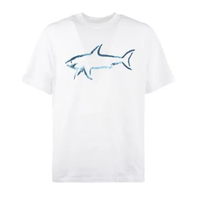 Paul & Shark T-shirt In Cotton With Shark Design Limited Edition In White