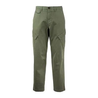 Paul Smith Green Washed Stretch Cotton Twill Cargo Pants