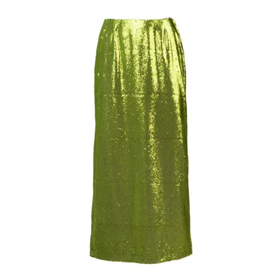 Philosophy Di Lorenzo Serafini Sequined Straight Hem Skirt In Green